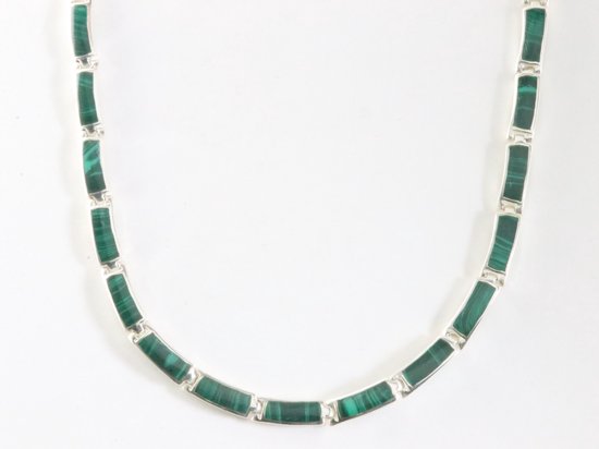 Zilveren collier met malachiet afbeelding 1