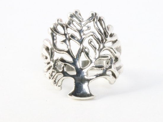 Zilveren ring met levensboom afbeelding 4