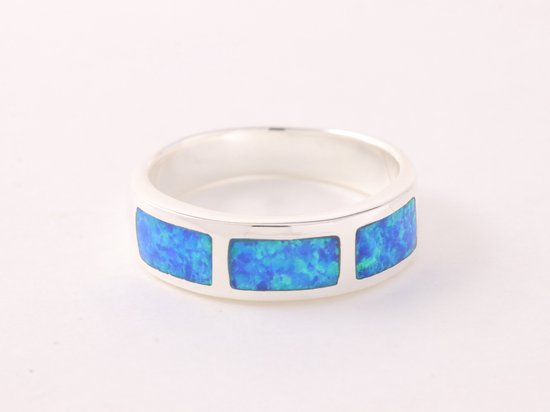 Zilveren ring met Australische opaal afbeelding 1