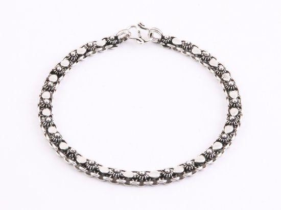 Fijne bewerkte zilveren armband afbeelding 1