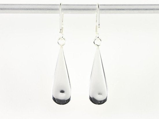 Druppelvormige zilveren oorbellen met groene turkoois afbeelding 3