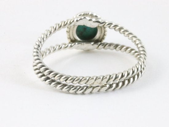 Opengewerkte zilveren ring met turkoois afbeelding 3