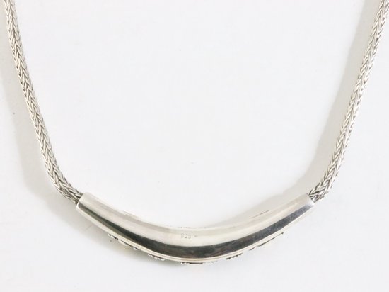 Traditionele bewerkte zilveren ketting met 18K gouden decoraties afbeelding 2