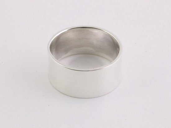 Brede gladde zilveren ring afbeelding 2