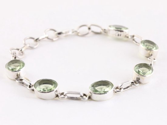Zilveren armband met groene amethist afbeelding 2