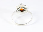 Fijne bewerkte zilveren ring met amber afbeelding 3