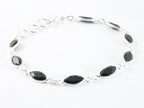 Fijne zilveren armband met onyx afbeelding 2