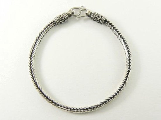 Fijne gevlochten zilveren armband afbeelding 1