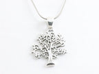 Fijne zilveren levensboom hanger aan ketting afbeelding 4