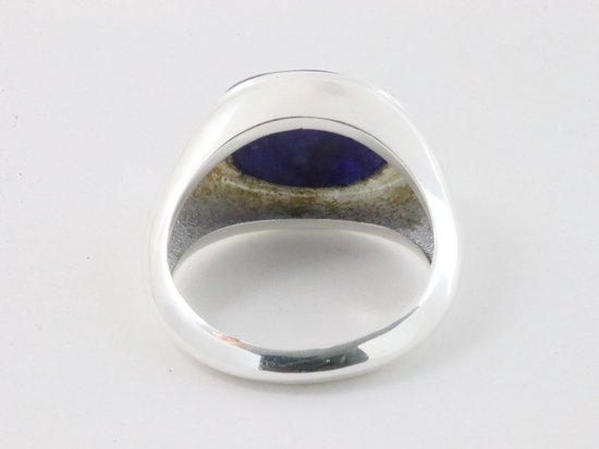 Zilveren ring met blauwe saffier afbeelding 3