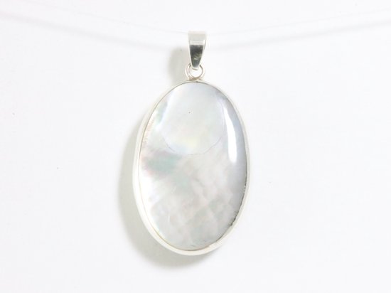 Ovale zilveren hanger met lapis lazuli afbeelding 3