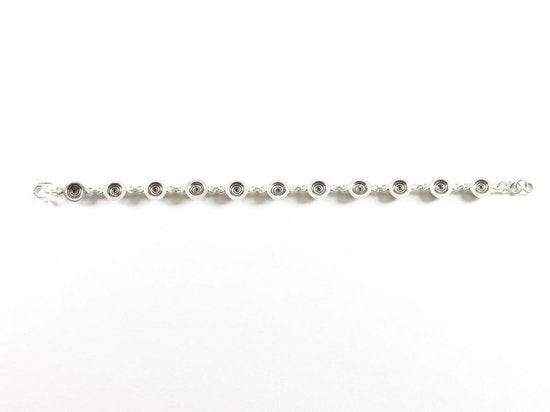 Zilveren armband met fijne bewerkte ronde schakels afbeelding 2