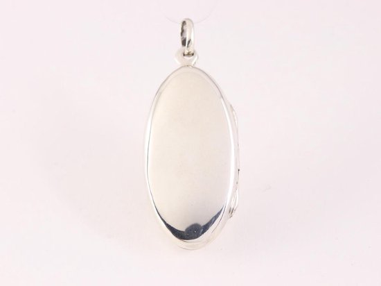 Hoogglans zilveren medaillon met onyx afbeelding 3