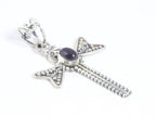 Zilveren libelle hanger met amethist afbeelding 2