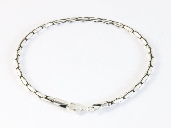 Fijne zilveren armband met popcorn schakels afbeelding 3