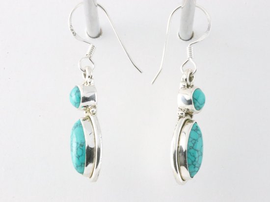 Zilveren oorbellen met turkoois afbeelding 2