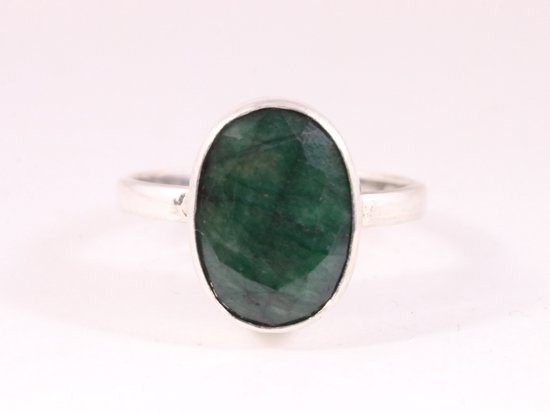 Zilveren ring met smaragd afbeelding 4