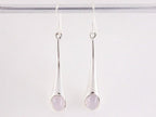 Zilveren oorbellen met rozenkwarts afbeelding 3