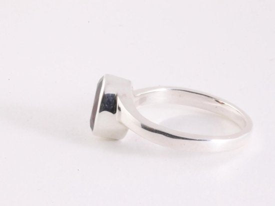 Zilveren ring met granaat afbeelding 4