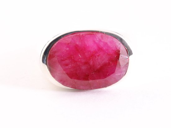 Zilveren ring met robijn afbeelding 4