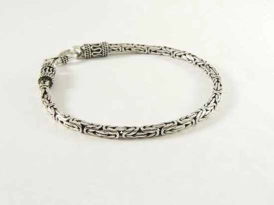 Fijne zilveren armband met koningsschakel afbeelding 2