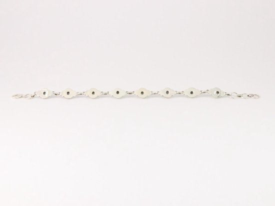 Fijne bewerkte zilveren schakelarmband met howliet afbeelding 2