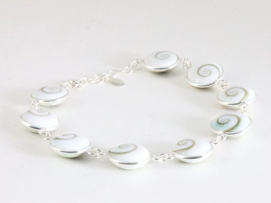 Zilveren armband met shiva oog schelp afbeelding 2