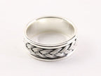 Zware zilveren ring met vlechtmotief afbeelding 2