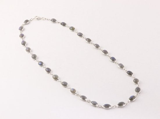 Zilveren collier met labradoriet afbeelding 2