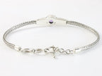 Traditionele zilveren snake armband met amethist afbeelding 3