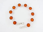 Zilveren schakelarmband met amber afbeelding 3