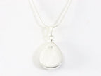 Druppelvormige zilveren hanger met abalone schelp aan ketting afbeelding 3