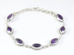 Bewerkte zilveren armband met amethist afbeelding 1