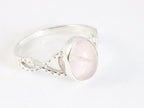 Fijne opengewerkte zilveren ring met rozenkwarts afbeelding 1