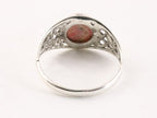 Fijne opengewerkte zilveren ring met rhodochrosiet afbeelding 3