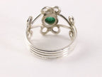 Fijne opengewerkte zilveren ring met jade afbeelding 3