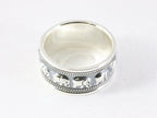 Brede zilveren ring met olifanten afbeelding 2
