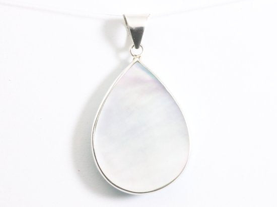 Grote druppelvormige zilveren hanger met onyx afbeelding 3