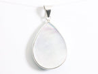 Grote druppelvormige zilveren hanger met onyx afbeelding 3