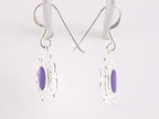 Opengewerkte zilveren oorbellen met paarse agaat afbeelding 2