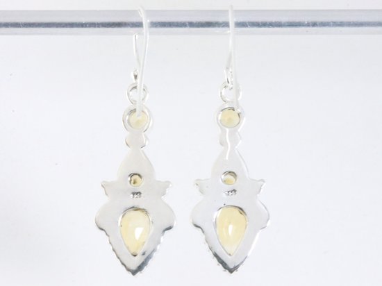 Bewerkte zilveren oorbellen met citrien afbeelding 3