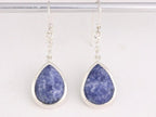 Druppelvormige zilveren oorbellen met sodaliet afbeelding 4