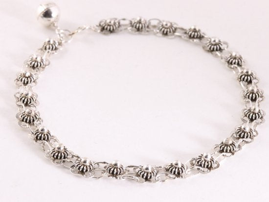 Fijn bewerkte zilveren enkelband afbeelding 2