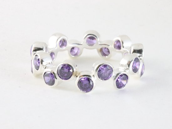 Zware zilveren ring met amethist afbeelding 1