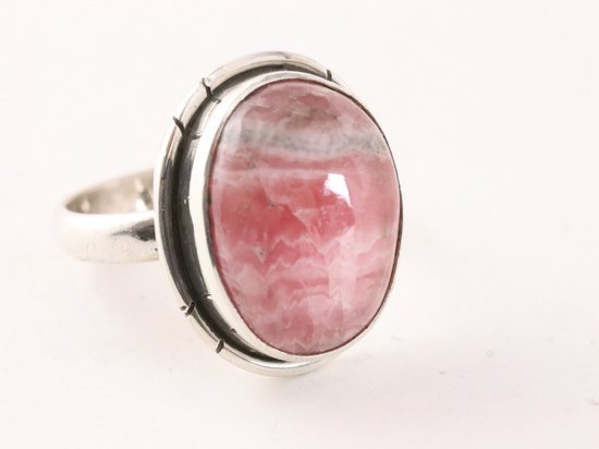 Ovale zilveren ring met rhodochrosiet afbeelding 1