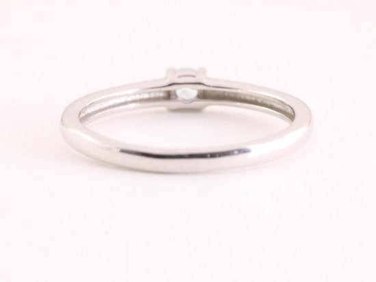 Fijne hoogglans zilveren ring met aquamarijn afbeelding 3