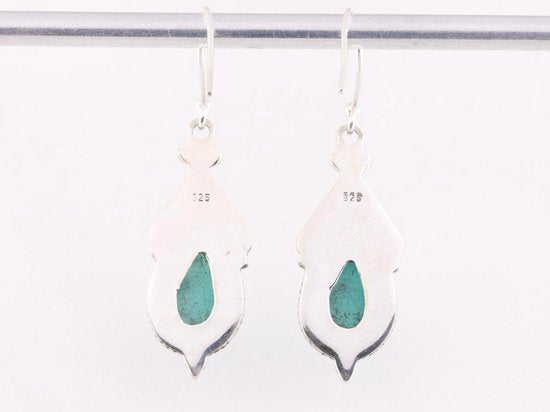 Bewerkte zilveren oorbellen met amazoniet afbeelding 3