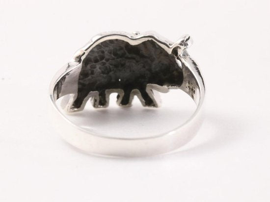 Zilveren ring met olifant afbeelding 3