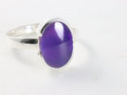 Hoogglans zilveren ring met paarse agaat afbeelding 1