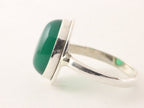 Ovale zilveren ring met groene onyx afbeelding 2